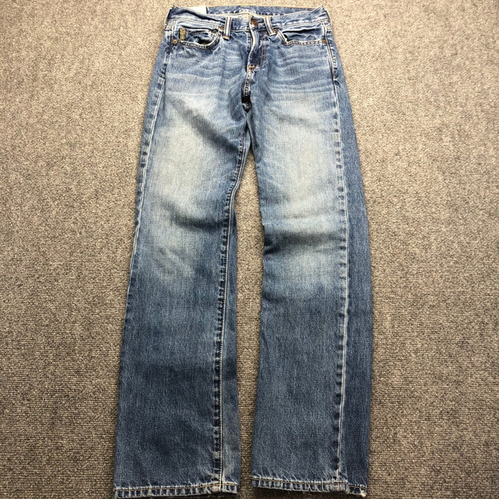 Abercrombie & Fitch Mens Straight Leg Jeans Medium Wash Blue Denim 28x32